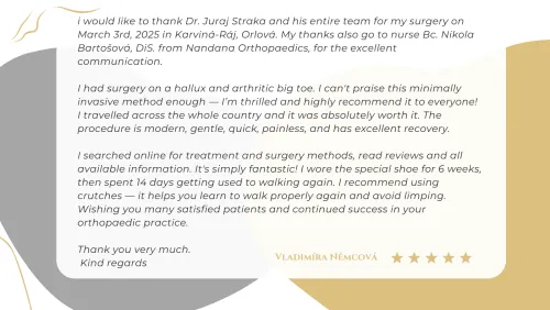 Thank you from a patient after hallux and arthritic thumb surgery